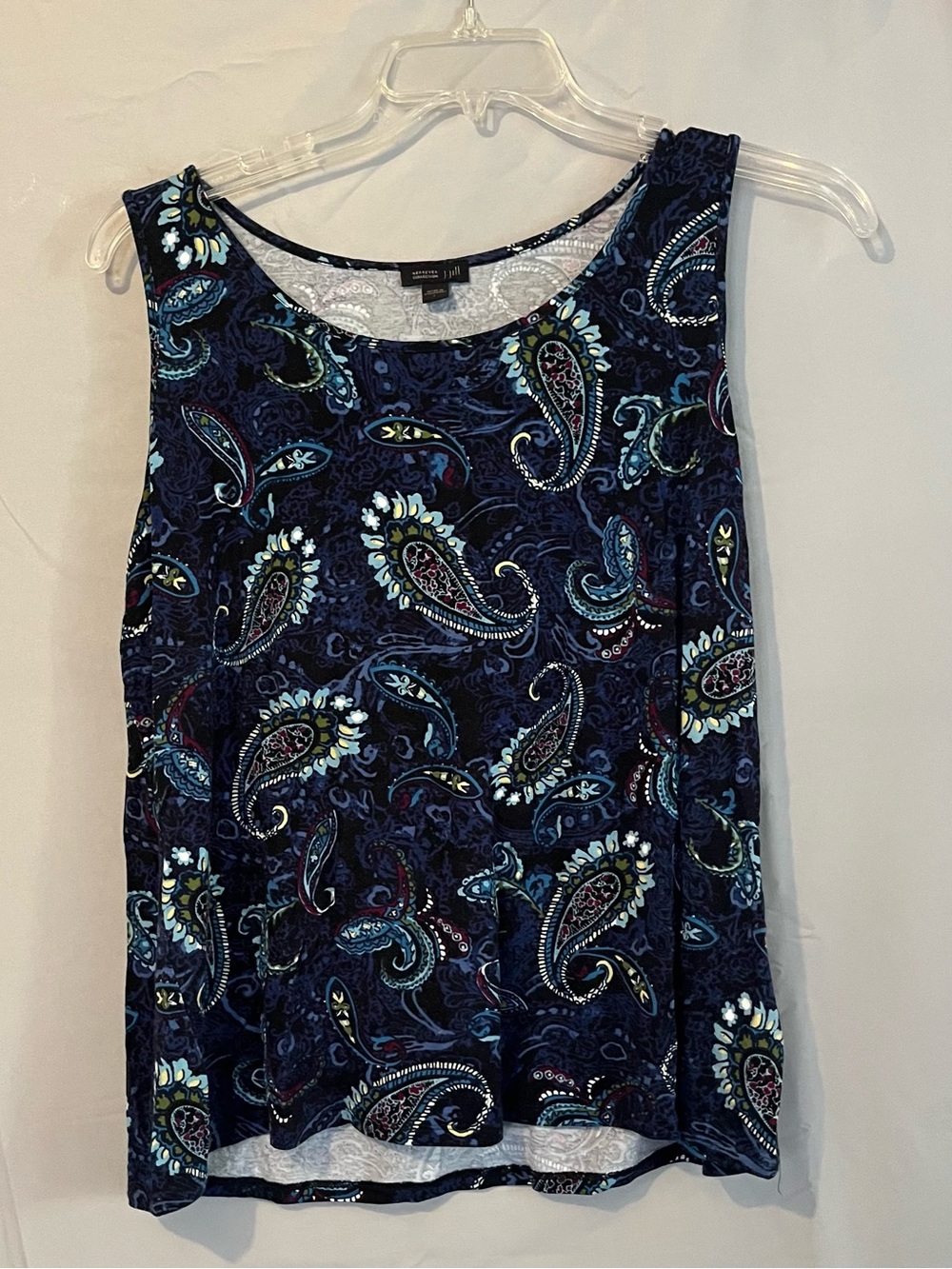 J. Jill Navy Paisley Sleeveless Tank